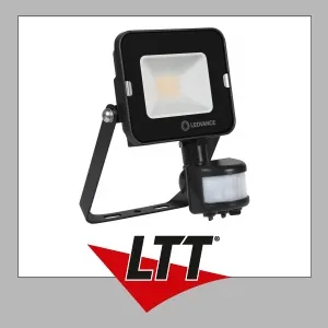 LEDVANCE FLOODLIGHT COMPACT SENSOR 10W 830 SYM 100 BK - Bewegungsgesteuerter LED-Fluter mit 1000 lm Lichtstrom. Ideal für Sicherheit und Beleuchtung im Außenbereich, dank flexibler Sensoren und symmetrischer Lichtverteilung.