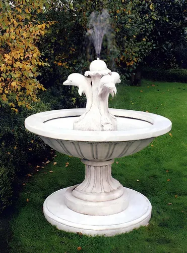 JVmoebel Gartenbrunnen Eleganter Steinguss Springbrunnen mit beruhigender Fontäne, (Artikel 1047), Made in Europa