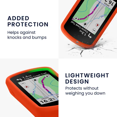 kwmobile Hülle kompatibel mit Garmin Edge Explore 2 - Silikon GPS Fahrrad Case Schutzhülle - in Orange