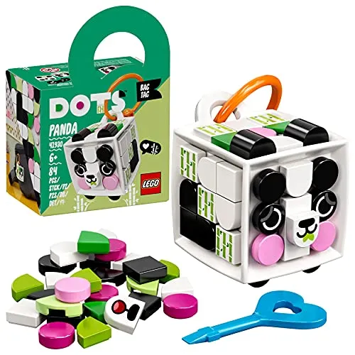 LEGO 41930 DOTS Taschenanhänger Panda - Bastelset für Kinder, kreatives Designspielzeug zur Förderung der Selbstentfaltung und Feinmotorik