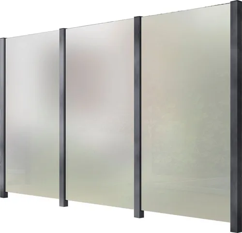 STAKET PRO Glaszaun Set, 3,284 m - Zaunelemente mit 4 robusten Aluminium-Pfosten und elegantem Klarglas, ideal für stilvolle und sichere Abgrenzungen im Garten.