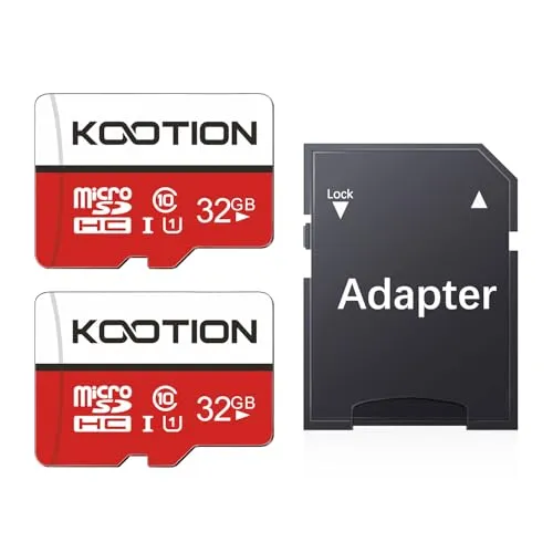 Kootion Micro SD Karte 32GB Speicherkarte MicroSDHC Class 10 Mini SD Karte UHS-I U1 A1 Memory Cards 2er Pack Speicher SD Karten 32G 2 Stück Micro SD Card Memory Karte für Kameras Handy Android Tablet