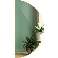 Tulup LED Halbrunder Spiegel 40x80 cm mit Warmweißem Licht 3000K - Der Tulup LED Halbrundspiegel bringt modernes Design in Ihr Zuhause. Ideal für Badezimmer oder Flur, sorgt die dekorative LED-Beleuchtung für eine angenehme Atmosphäre. Hergestellt aus hochwertigem Floatglas, garantiert er eine klare Reflexion und einfache Montage.