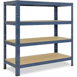 shelfplaza® 90x60x50cm HOME Schwerlastregal blau - Lagerregale – Robustes Metallregal mit 4 höhenverstellbaren Böden und 175kg Tragkraft pro Boden. Ideal für Keller, Garage oder Werkstatt und einfach ohne Schrauben montierbar.