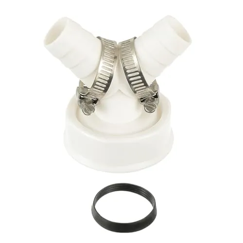 HUAREW waschmaschine abfluss adapter, Doppelanschluss für Waschmaschine, 1 1/2 Zoll Y-adapter für Geschirrspüler und Waschmaschine mit Eingangsstutzen von 19-24 mm und Abgang DN 40 Rohr
