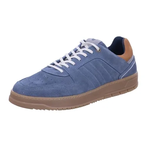 Bullboxer Herren Low Sneaker Blau Rauleder Größe 42 - Sneaker aus strapazierfähigem Rauleder mit atmungsaktivem Design und gepolstertem Wechselfußbett für optimalen Komfort – ideal für Freizeit und Alltag.