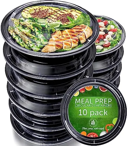 [10er Pack] 1-Fach Meal Prep Boxen - Wiederverwendbar und Mikrowellengeeignet - Bento Boxen für einfache Essensvorbereitung, luftdicht und auslaufsicher, ideal für gesunde Ernährung und Portionskontrolle.