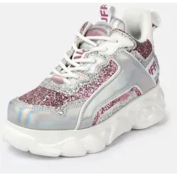 Buffalo CLD Chai Plateausneaker mit Glitter - Modische Plateausneaker aus langlebigem Lederimitat mit rutschfester Synthetik-Sohle. Die Memory-Schaum-Einlegesohle sorgt für individuellen Komfort. Ideal für lässige und bürotaugliche Outfits.