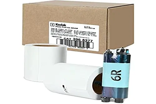 Kodak 305/6R Fotopapier Set Kiosk 640 - Fotopapier Set mit 2 Rollen und 2 Bändern für bis zu 640 Fotos in optimaler Qualität, ideal für Fotokioske und Fotolabor-Anwendungen.