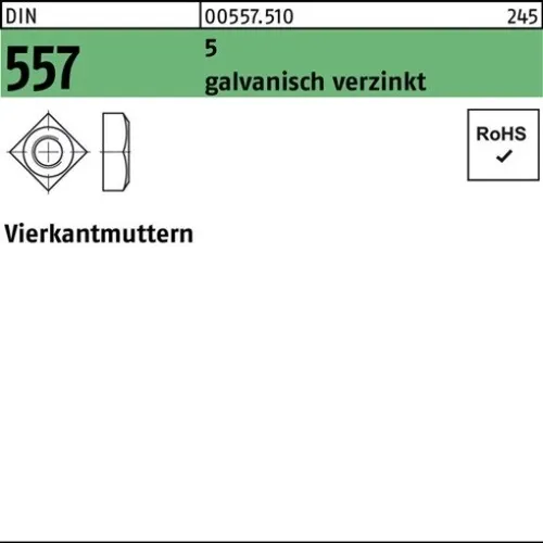 100er PACK(Stk)  000557051000050000 Vierkantmutter DIN 557 M 5 5 galvanisch verz