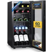 Sommertal Kühlschrank GK 60 – Leiser Getränkekühlschrank mit Touchscreen - Mini-Kühlschrank mit 60L, einstellbarer Temperatur von 2–10°C, integriertes Schloss für Sicherheit und moderne LED-Beleuchtung für stilvolle Übersicht.