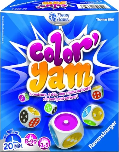 Ravensburger - Color'Yam - Partyspiel - Würfelspiel - Yatzee - mit Familie oder Freunden - ab 8 Jahren - von 2 bis 5 Spielern - 26659 - Gemischt - französische Version