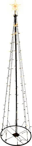 Spetebo LED Lichterbaum mit Stern 240 cm - Künstliche Weihnachtsbäume mit 154 warmweißen LEDs, ideal für festliche Beleuchtung im Innen- und Außenbereich. Inkl. beleuchtetem Stern und 5 m Zuleitungskabel für flexiblen Einsatz.