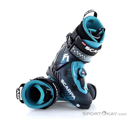 Scarpa F1 Tourenschuhe - Türkis - Größe 30,5 - Die Scarpa F1 Tourenschuhe setzen Maßstäbe für leichte Skitourenschuhe. Sie bieten optimale Bewegungsfreiheit und ein reaktionsschnelles Design für anspruchsvolle Touren. Ideal für den professionellen Einsatz.