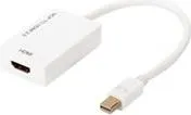 ASSMANN - Videoanschluß - DisplayPort / HDMI - Mini DisplayPort (M) bis HDMI (W) - 20 cm - weiß - aktiv, geformt (AK-340416-002-W)