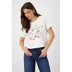 T-Shirt "Shirt Frau + Boot Flamme" - Ecru, Gr. 36 - Neuheiten: Luftiges Damen-T-Shirt von Monari mit Rundhalsausschnitt und leichtem Webstoff für optimalen Tragekomfort.
