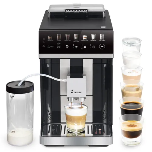KKT KOLBE Kaffeevollautomat BaristaOne - Kaffeevollautomat mit automatischer Reinigung, 7 Kaffeespezialitäten und gleichzeitiger Zubereitung von 2 Tassen für perfekten Kaffeegenuss zu Hause.