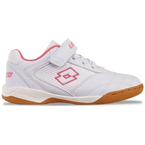 Hallenschuh LOTTO Kinder Gr. 28 - Sportlich und pflegeleicht - Sneaker für Kinder in kinderfußgerechter Passform, ideal für Hallensport mit rutschhemmender Sohle. Leicht, flexibel und mit praktischem Klettverschluss für einfaches An- und Ausziehen.