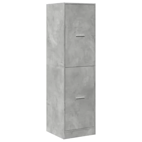 vidaXL Apothekerschrank Betongrau 40x41x144,5 cm - Kommode mit 4 Schubladen aus robustem Holzwerkstoff, ideal für Ordnung und Stauraum in Küche, Wohnzimmer oder Büro. Hochwertige Metallschienen sorgen für einfache Handhabung.