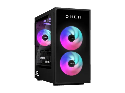 HP OMEN 35L GT16-0379ng Gaming PC - Gaming Desktop mit Intel® Core™ i7, 32 GB RAM und 1 TB SSD für ultimatives Gaming-Erlebnis, ausgestattet mit NVIDIA® GeForce RTX™ 5070 und Windows 11 Home.