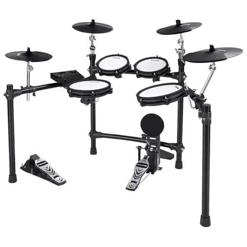 NUX DM-310 E-Drum Kit - Vielseitiges E-Drum Kit mit 18 Preset-Kits, verschiedenen Übungsmodi und Bluetooth-Streaming für ein flexibles Spielerlebnis.