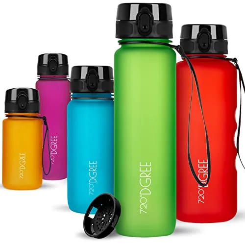 720°DGREE Trinkflasche 1l Sport “uberBottle“ softTouch +Sieb - BPA-Frei - Wasserflasche für Uni, Arbeit, Fitness, Fahrrad, Outdoor, Job - Sportflasche aus Tritan - Leicht, Stoßfest, Wiederverwendbar