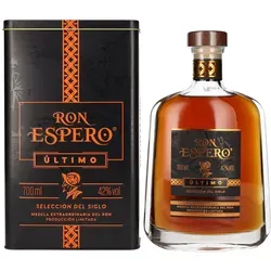 Ron Espero Último - Selección del Siglo - Blended Rum - Premium Blended Rum mit 15 verschiedenen Solera & Vintage Rums, gereift in Ex-Cognac-Fässern für ein unvergleichliches Geschmackserlebnis.