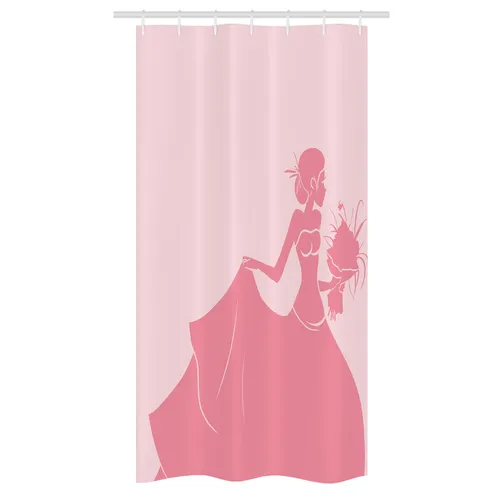 Bridal Shower Schmaler Duschvorhang Rosa Brautkleid