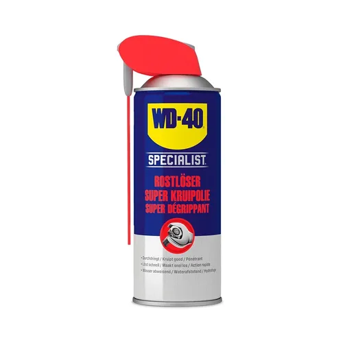 WD-40 Rostentferner Specialist Rostlöser 400ml - Rostumwandler & Rostentferner, effektiver Rostlöser mit Smart Straw Sprühsystem für präzises Sprühen und hohe Kapillarwirkung zum schnellen Durchdringen von Rost und Korrosion.