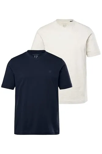 JP 1880 Herren T-Shirts Übergrößen 2er-Pack V-Ausschnitt - Bequeme Shirts bis 8 XL im praktischen 2er-Pack. Geprüfte JP1880-Passform für optimalen Tragekomfort, ideal für den Alltag.