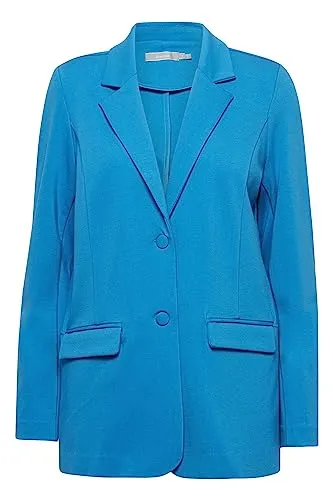 fransa FRLANO Damen Blazer Longblazer Jacke mit Reverskragen und Knopf mit Stretch, Größe:L, Farbe:Daphne (184045)