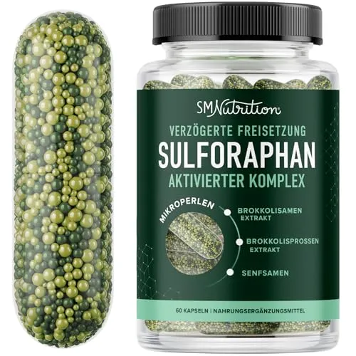 50mg Sulforaphan-Nahrungsergänzungsmittel aus Brokkolisprossen - Hochwertiges Nahrungsergänzungsmittel mit 50 mg aktivem Sulforaphan aus Brokkolisprossen. Unterstützt die Zellgesundheit durch moderne Mikroperlen-Technologie für optimale Aufnahme.