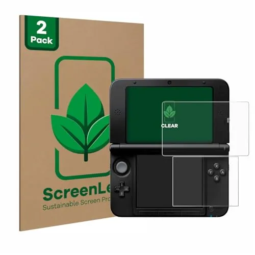 ScreenLeaf 2 Stück Schutzfolie für Nintendo 3DS XL SPM7800 [nachhaltiger Displayschutz, Folie, transparent, kratzfest]