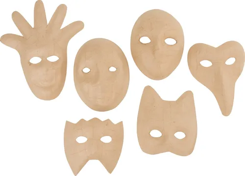VBS Kinder-Masken, Pappmaché, 6er-Set