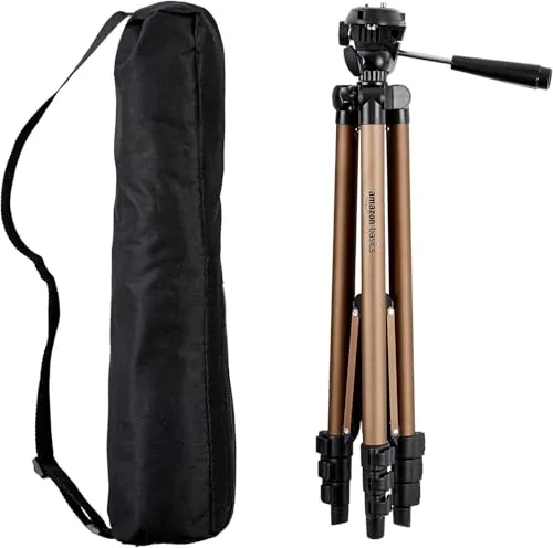 Amazon Basics Leichtes Stativ mit Tasche,127 cm, Champagner