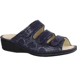 Finn Comfort Pisa Damenschuhe, Pantolette, Leder, Marine (Blau), Wechselfußbett - Importiert, Blau, leder (teyus) - 37