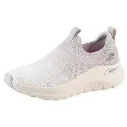 Skechers Arch Fit 2.0 150055-LTGY Damen Sportschuhe - Bequeme Slip-On Sportschuhe für Damen, atmungsaktives Textil und herausnehmbare Air-Cooled Memory Foam Innensohle für optimale Dämpfung und Komfort.