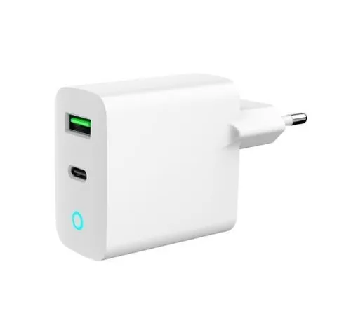 USB-A/USB-C Charger LED 20W PD QC3.0 White GEMBIRD 8716309129572