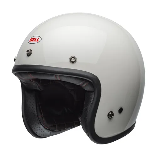 Bell Custom 500 Solid 06 Jethelm, weiss, Größe M - Motorradhelm mit 5 Schalengrößen für individuelle Passform und gepolstertem Kinnriemen für hohen Tragekomfort.