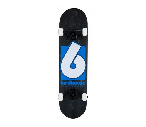 Birdhouse B Logo Skateboard 8.0" schwarz/blau - Vielseitiges Skateboard für alle Könnerstufen. Hochwertige Verarbeitung und durchdachtes Design bieten optimale Unterstützung für Anfänger und Fortgeschrittene bei jedem Trick.