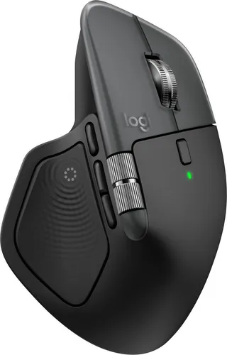 Logitech MX Master 4 für Mac - Kabellose Maus in Space Black - Kabellose Maus mit haptischem Feedback und anpassbarem Action Ring Button. Ideal für kreative Profis und Gamer, unterstützt Logi Options+ für individuelle Anpassungen.