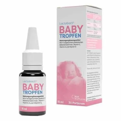 Lactobact BABY Tropfen - Arzneimittel für Babys, unterstützt die Darmflora und das Immunsystem mit 200 Mio. probiotischen Bakterien und wichtigen Vitaminen – ideal für Kaiserschnittkinder und Frühchen.