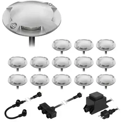 ledscom.de LED Boden-Aufbau-Leuchte Bunda, 4-flammig, befahrbar, kalt-weiß, 14er Set - Ideal für Außenbereiche: Die Bunda 4-flammige LED Bodenleuchte bietet blendfreies Licht, ist robust und befahrbar bis 1.000 kg. Perfekt für Terrassen, Wege und Einfahrten mit einfacher Installation dank NEMO Stecksystem.