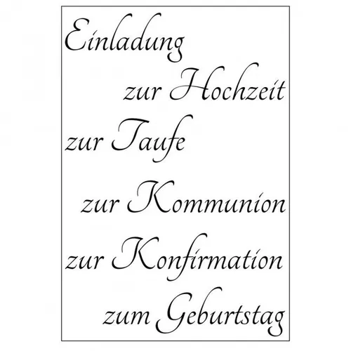 efco Stempel "Einladung 2" Hochzeit, Kommunion, Konfirmation, Geburtstag, Taufe