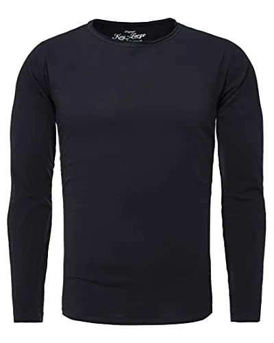 KEY LARGO Herren MLS Cheese T-Shirt, Navy (1200), M - T-Shirts für Herren, sportliches Langarmshirt aus 100% Baumwolle für hohen Tragekomfort, ideal für elegante und lässige Styles.