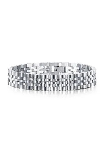 Firetti Gliederarmband Classic Steel/matt - Edelstahlarmband mit elegantem Glanz-Matt-Finish, perfekt für jeden Anlass – ob Büro oder Feier. Ideal als Geschenk zu Geburtstagen oder Weihnachten, inklusive Etui.