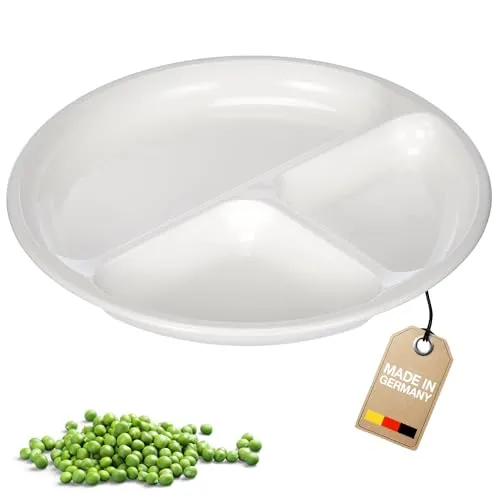 Westmark Mikrowellen-Menüteller, 3 separate Bereiche, ø 25 cm, Kunststoff, Farbe: Weiß, 22402270, Teller, Einzeln