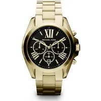 Michael Kors Bradshaw Chronographenuhr - Damen Armbanduhr mit goldfarbenem Metallarmband, stilvolles Design und präziser Chronographenfunktion, ideal für elegante Anlässe.