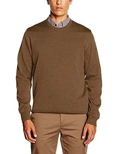 MAERZ Muenchen Sweatshirt PULLOVER RUNDHALS 1/1 ARM - Hochwertiges Sweatshirt aus 100% Wolle, Größe 54, in elegantem Braun - perfekt für gemütliche Tage und stilvolle Freizeitlooks.
