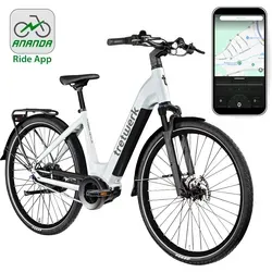 Tretwerk Amber Nexus E-Bike Damen 28 Zoll – Elegantes Hollandrad für urbanen Lifestyle - E-Bikes – Leichtes Aluminiumrahmen und Zoom Federgabel für optimalen Komfort bei Stadtfahrten, ideal für Frauen zwischen 155 - 185 cm.